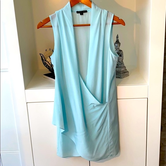 Rachel Zoe Dusty Tiffany blue silk top - Picture 1 of 3